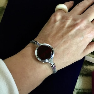 Rare and Amazing Texas Instrument red LED watch, stainless steel, modernist, space age, collectable