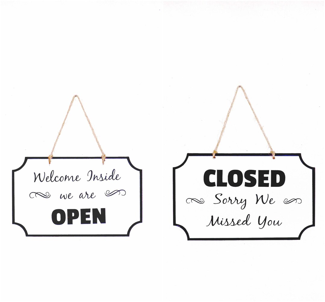 Open Closed Reversible Sign Office Decor Business Plaque - Etsy