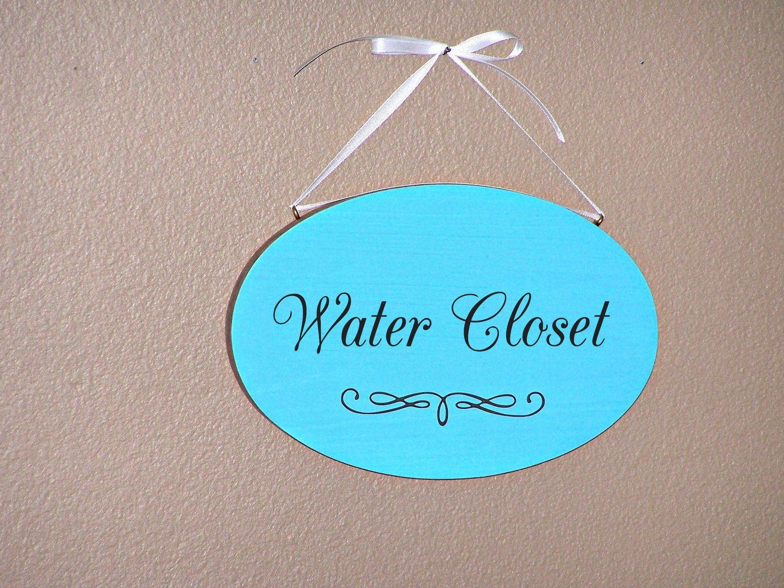 Water Closet Sign Home Office Decor Wood Plaque English Etsy