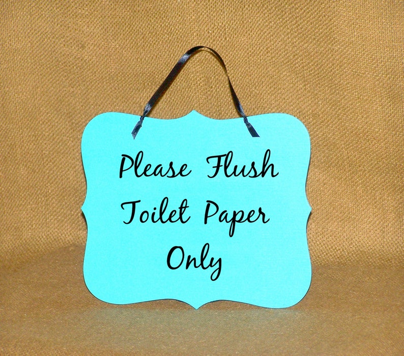Please Flush Toilet Paper Only Sign Hanging Farmhouse Etsy