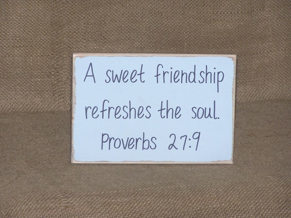 Scripture Quote Bible Verse Proverbs 27 9 Plaque Wood Sign Home Or Office Decor Country Cottage Religious Rustic Christian Spiritual
