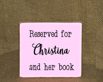 Custom Personalized Wood Sign Home Office Decor, Rustic Readers Plaque,  Book Lover  Name Plaque, Librarian Gift, Choose Name