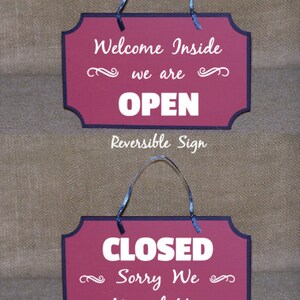 Open Closed Reversible Sign Office Decor Business Plaque - Etsy