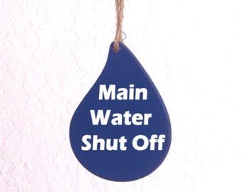 Water Shut Off Valve Notice, Business or Home Plaque, Indoor Safety Sign, Office Plaque Wall Decor, Residence Warning, BNB Notification