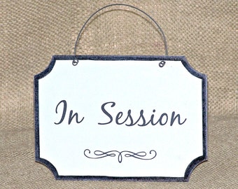 In Session Plaque, Small Office Sign, Business Plaque, Office Wall Hanging, Professional Workplace Notice, Therapist Counseling Door Hanger