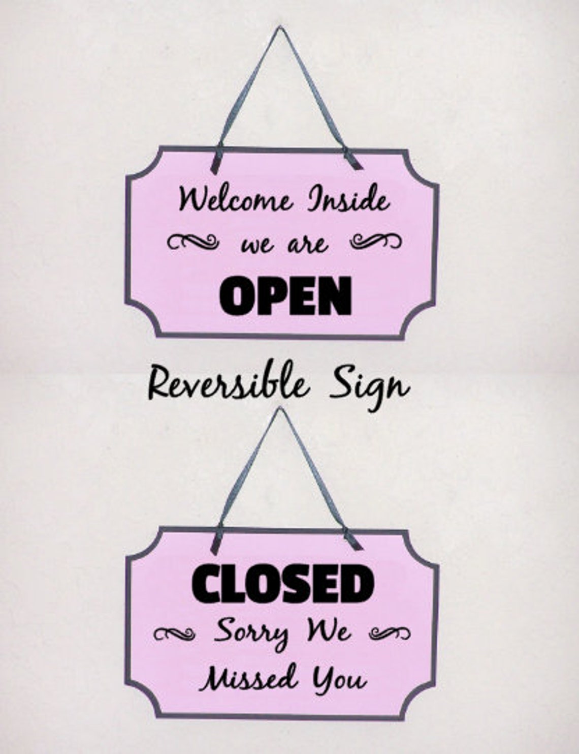 Open Closed Reversible Sign Office Decor Business Plaque - Etsy