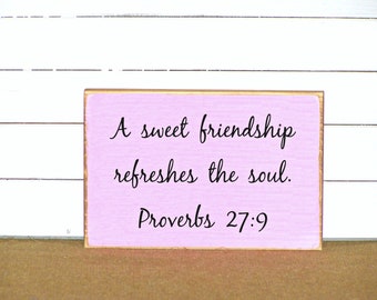 Scripture Quote, Proverbs 27 9 Bible Verse Plaque, Wood Sign Home or Office Decor, Religious Rustic, Christian Spiritual, Handcrafted Gift