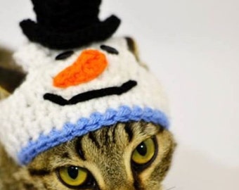 CROCHET PATTERN - Snowman Hat for Pets