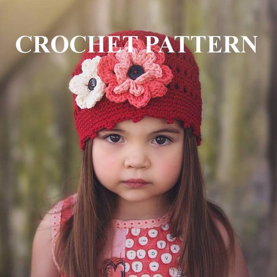 CROCHET PATTERN The Madeline Flower Beanie Crochet Flower | Etsy
