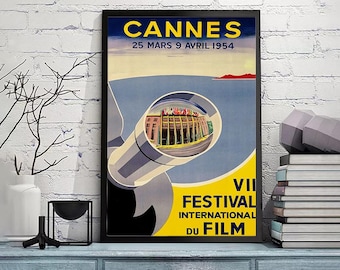 Cannes Film Festival- Vintage Advert-Vintage Art Wall Print,Original vintage pop art poster,Vintage poster, gicle print in various sizes