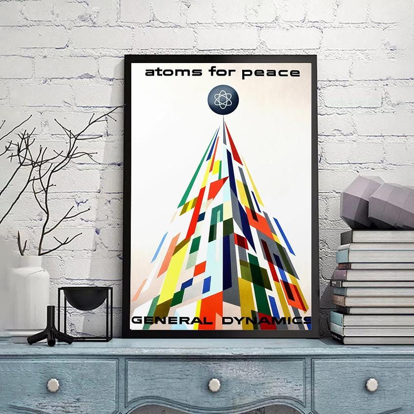 Atoms for Peace - General Dynamics-vintage Art Wall Print,original