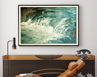 Hiroshi Yoshida- Rapids,Vintage poster,home decor,canvas wall art,Giclee,Painting,Canvas Reproductionart print,giclee print in various sizes