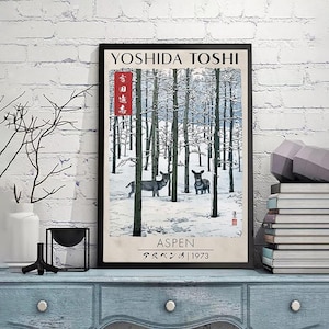 Aspen - Yoshida Toshi-Vintage Japan Poster,Home office decor,Japanese fine art print,Japanese Wall Art, gicle print in various sizes