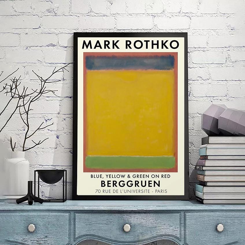 青、黄、緑と赤 - マーク・ロスコ - キャンバス壁アート、ジクレー
