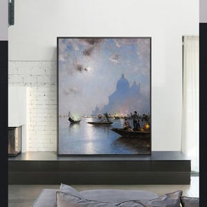 Wilhelm von Gegerfelt -Venice in Twilight,Vintage poster,canvas wall art,Giclee,Painting,Canvas Reproduction,giclee print in various sizes