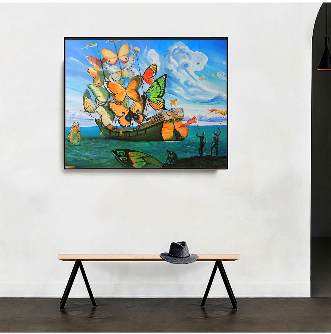 Salvador Dali - Butterfly Ship-vintage Poster,canvas Wall Art,giclee ...