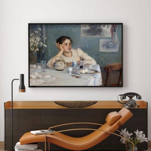 Elin Danielson-Gambogi - After Breakfast,Vintage poster,canvasart,Giclee,Paint,Canvas Reproductionart print,giclee print in various sizes