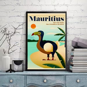 Mauricio, África: póster de viaje vintage, impresión artística vintage para pared, decoración de oficina en casa, publicidad vintage, impresión giclée en varios tamaños