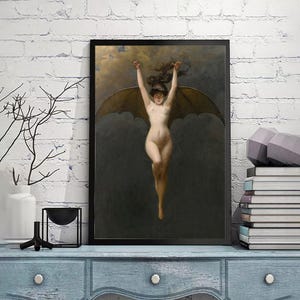 Kobieta Nietoperz, Albert Joseph Penot, plakat vintage, sztuka na płótnie, giclee, malarstwo, reprodukcja na płótnie, wydruki artystyczne, wydruk giclee w różnych rozmiarach
