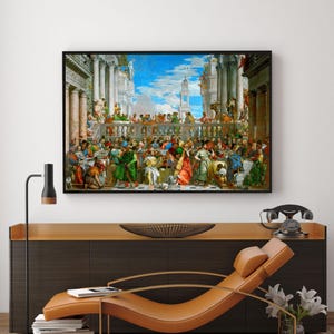 Paolo Veronese-The Wedding at Cana,Vintage poster,canvas wall art,Giclee,Painting,Canvas Reproductionart print,giclee print in various sizes