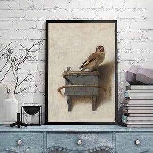 Carel Fabritius -The Goldfinch,Vintage poster,canvas wall art,Giclee,Painting,Canvas Reproductionart print,giclee print in various sizes