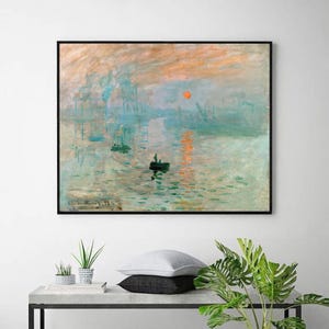 Claude Monet - Impression Sunrise,Vintage poster,canvas wall art,Giclee,Painting,Canvas Reproductionart print,giclee print in various sizes