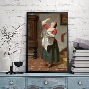 Wilhelm Amber - The Maid,Vintage poster,canvas wall art,Giclee,Painting,Canvas Reproductionart print,giclee print in various sizes