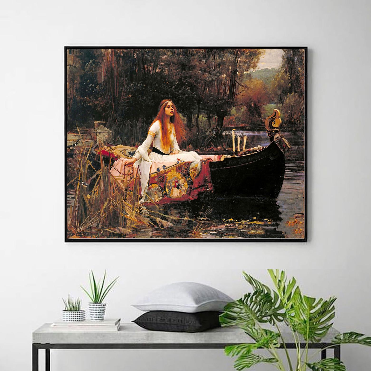 John William Waterhouse -The Lady of Shalott,canvas wall art,Giclee,Painting,Canvas Reproductionart print,giclee print in various sizes