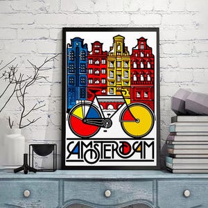 Amsterdam, Holland -Vintage Travel Poster,Vintage Art Wall Print,Home office decor,Vintage Advertising, gicle print in various sizes