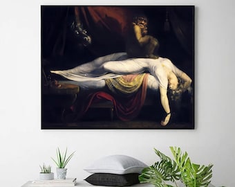 Henry Fuseli -The Nightmare,Vintage poster,canvas wall art,Giclee,Painting,Canvas Reproductionart print,giclee print in various sizes
