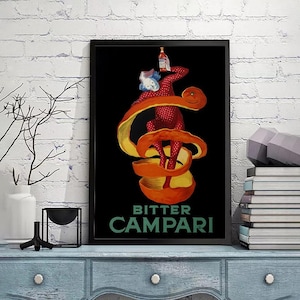 Bitter Campari - Leonetto Cappiello-Vintage Art Wall Print,Original vintage pop art poster,Vintage poster, gicle print in various sizes