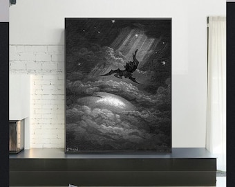 ギュスターヴ・ドレ：『失楽園の悪魔』（1866年）キャンバス