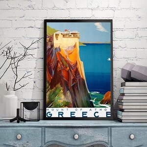 Greece -Vintage Travel Poster,Vintage Art Wall Print,Home office decor,Vintage Advertising, gicle print in various sizes