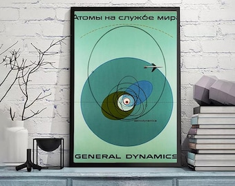 Astrodynamics - General Dynamics-Vintage Art Wall Print,Original vintage pop art poster,Vintage poster, gicle print in various sizes