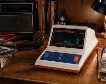 RARE! 1982 TOMY Tomytronic Scramble Electronic Tabletop Game Tested Working Konami Retro Arcade Collectible Display Piece
