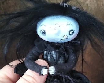 Miniature art doll "Anita" Goth posable