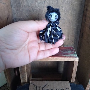 Goth art doll BJD Blythe prop miniature creepy cute "Poppy" party favor