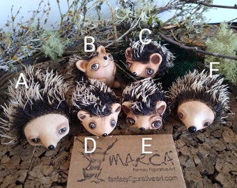 Hedgehogs 6 styles to choose from BJD Blythe prop German mohair and woodland miniature handmade