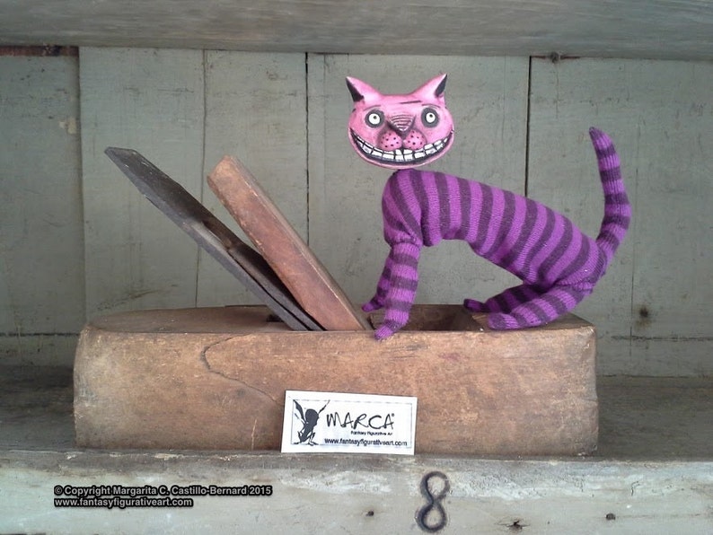 Cheshire cat BJD prop art doll alice in wonderland made to order image 2