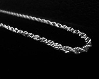 Antique Gold Rope Chain Necklace, Stainless Steel 3mm (18 Inch)