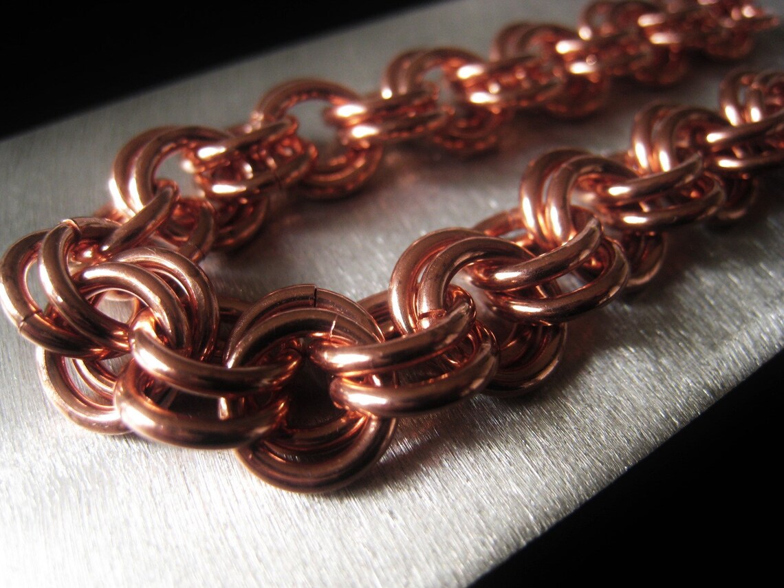 Copper Chain Necklace Mens Copper Jewelry Chunky Cable Chain Etsy