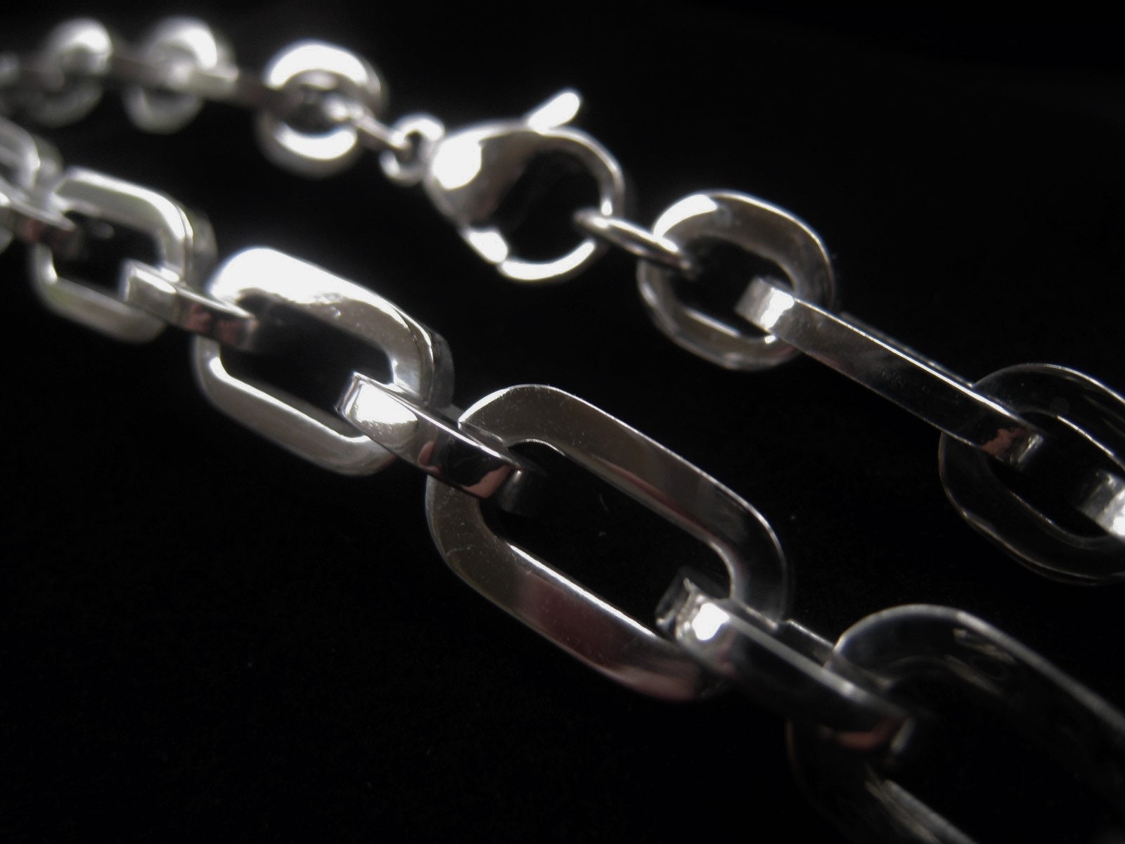 Titanium Men's 5mm Oval Link Necklace Chain Sz 34
