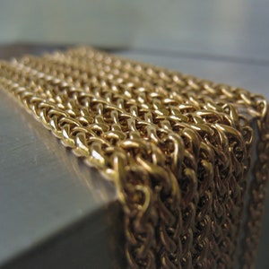 18K Gold Gold Wheat Chain Necklace 3mm Wheat Spiga Rope Chain Stainless Steel Chain Item No. 5543