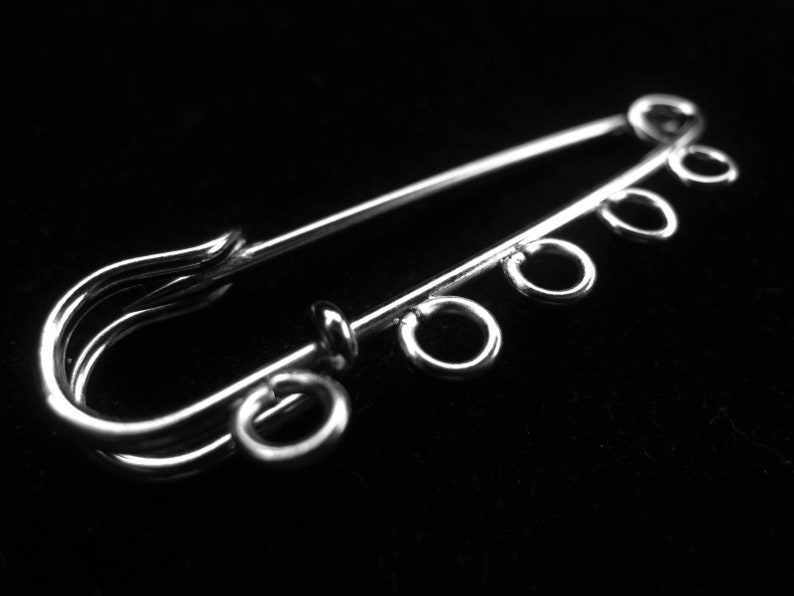 Silver Iron Kilt Pin Silver Safety Pin Brooch Pin FIN0027 image 1