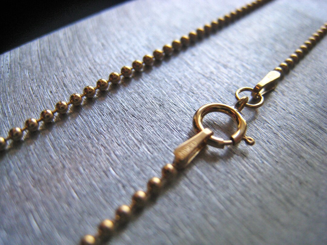 14K Gold Filled Ball Chain Necklace Gold Bead Chain Jewelry Etsy