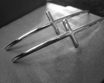 Sterling Silver Cross Earrings Spiritual Inspirational Christian Cross Jewelry Item No. JE5784