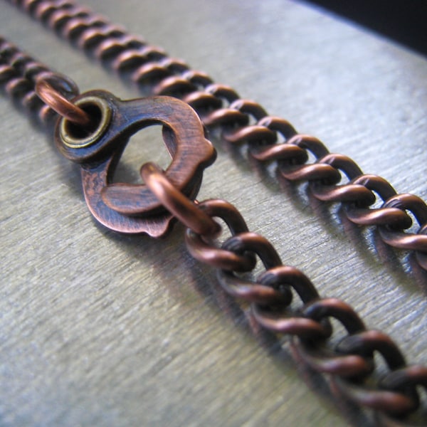 Solid Copper Curb Chain Necklace Copper Curb Chain Bracelet Gift for Him Gift for Her Item No. JE0441