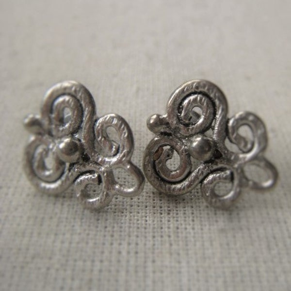 Jewelry Finding Earring Post Brushed Silver Post Pair Item No. 7026