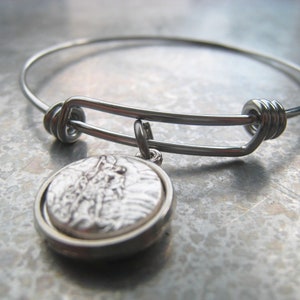 St Michael Guardian Angel Charm Bracelet 18K Stainless Adjustable Bangle Protection Evil Danger  JE2570