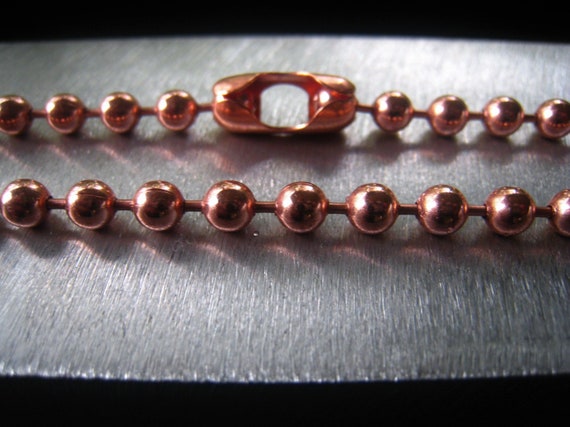Extra Copper Chain Necklace Finished Antiqued Oxidized Ball Bead